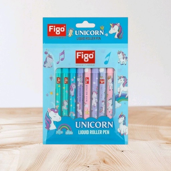 Figo Unicorn Liquid Roller Pen Blue (Pack Of 10)