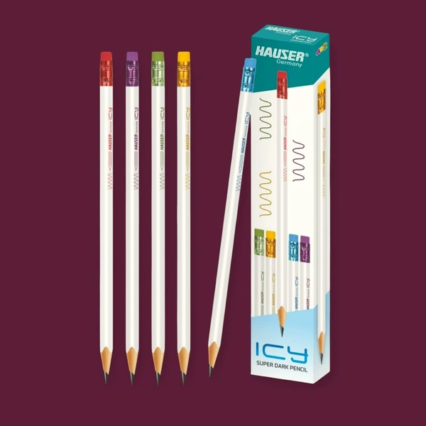 Hauser Icy Super Dark Pencil (Pack Of 10) With 1 Sharpner