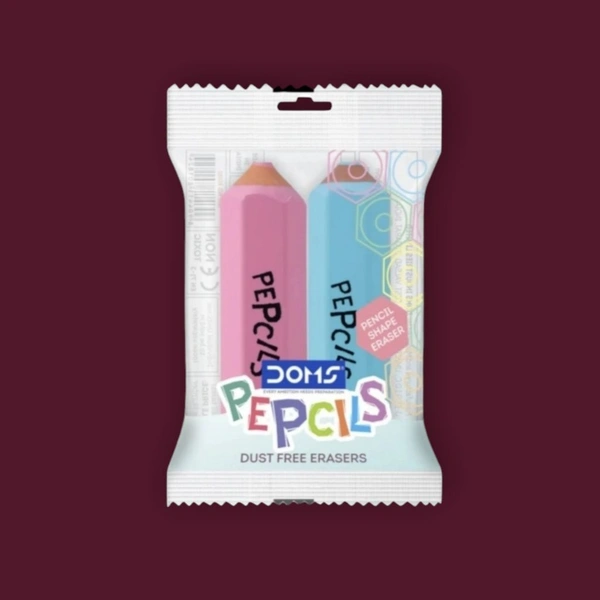 Doms PEPCILS Dust Free Multicolour Erasers 1 Set Including 2 Nos Eraser