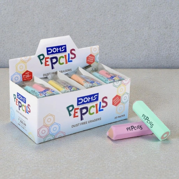 Doms PEPCILS Dust Free Multicolour Erasers 1 Set Including 2 Nos Eraser