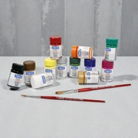 Doms Acrylic Colours 12 Shades Kit 15ml Include Silver & Gold Colour