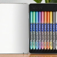 Doms Metallic Marker Pen 10 Shades Super Smooth Metal Tin Packing
