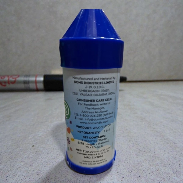 Doms Long Wax Crayons 12 Shades