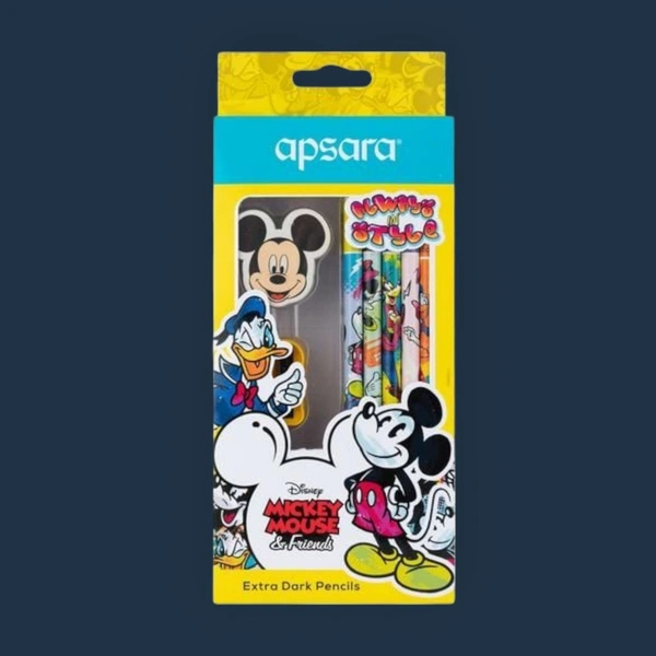 Apsara Disney Mickey Mouse Extra Dark Pencils Pack Of 10