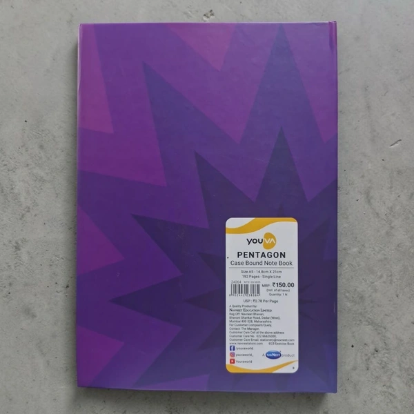 Navneet Youva Pentagon Hard Case Bound A5 Diary 192 Pages