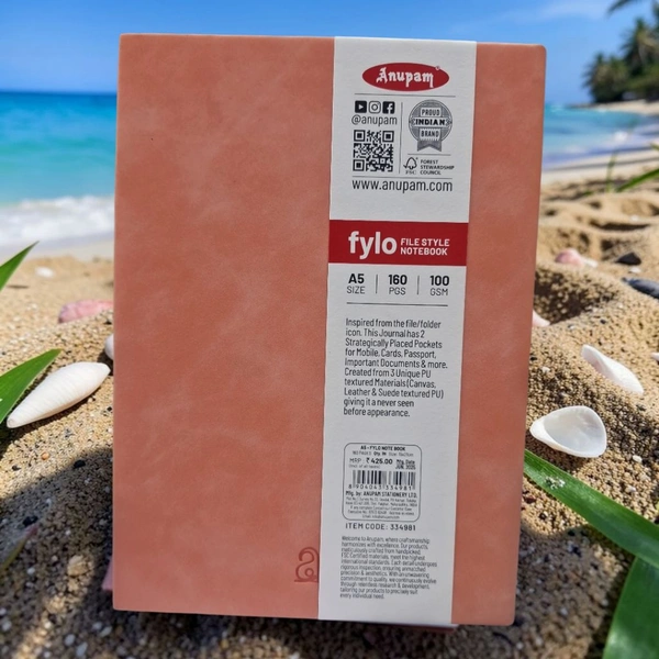 Anupam Fylo File Style Diary A5 Size-160 Pages 100 GSM