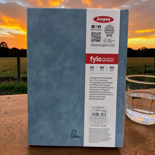 Anupam Fylo File Style Diary A5 Size-160 Pages 100 GSM