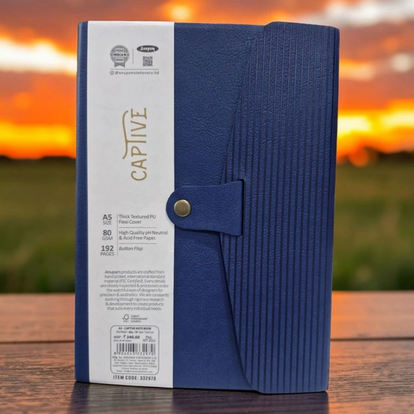 Anupam Captive A5 Diary Thick Textured PU Flexi Cover 80 GSM 192 PAGES