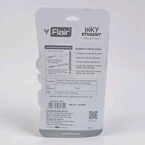 Flair Inky Student Roller Pen ( Colour May Vary)
