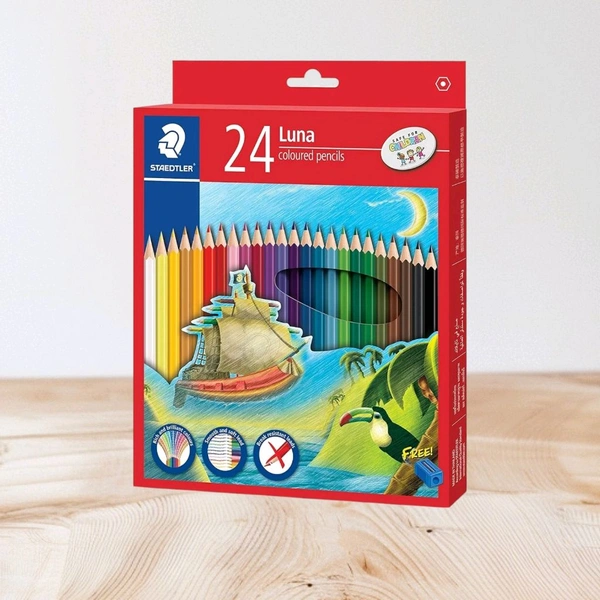 Staedtler 24 Luna Colour Pencil Set| Rich And Brilliant Colours| Smooth And Soft Lead| Break Resistant Leads