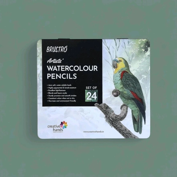 Brustro Artists Watercolour Pencils Set Of 24|4 mm Soft, Water Soluble Leads| Highly Pigmented| Non-Toxic
