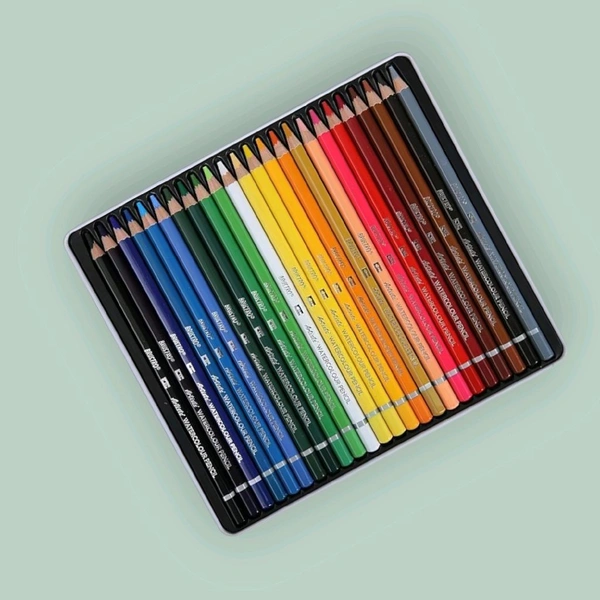 Brustro Artists Watercolour Pencils Set Of 24|4 mm Soft, Water Soluble Leads| Highly Pigmented| Non-Toxic