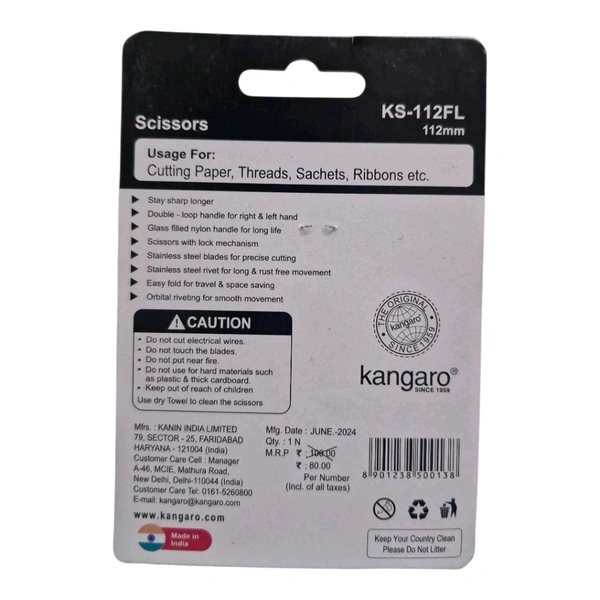 Kangaro Fold Scissor Kangaro KS-112 FL 1 Pc