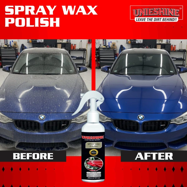 UNIESHINE 200ML Spray Wax Polish Kit for Car & Bike – Instant Shine, Paint Protection & Easy Application
