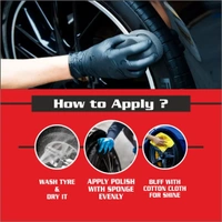 UNIESHINE 200ML Tyre Dresser Polish with Applicator Sponge – Long-Lasting Tire Shine & Protection