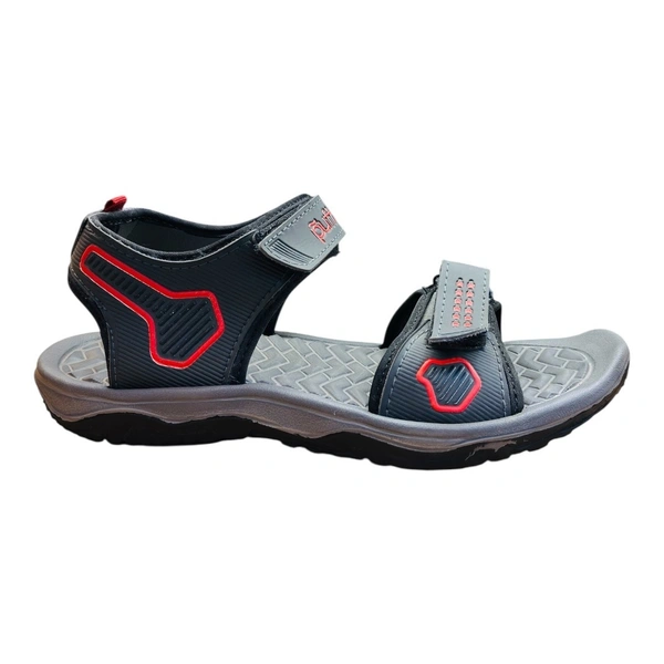 LAKHANI Men Sports Sandal - 9, BLACK / RED
