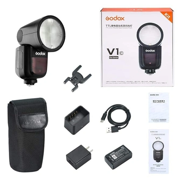 GODOX Godox V1-C V1 Li-on TTL On-Camera Round Flash Speedlight Compatible with Canon
