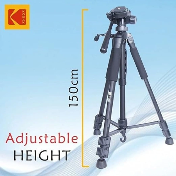 KODAK T210 150cm Three Way Pan Movement Tripod (Black, Supports Up to 3500 g)