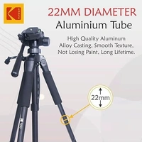 KODAK T210 150cm Three Way Pan Movement Tripod (Black, Supports Up to 3500 g)