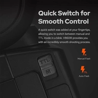 GODOX Godox V860III-C Flash for Canon Camera Flash Speedlite 7.2V/2600mAh Li-ion Battery, 2.4G Wireless HSS 1/8000 1.5s Recycle Time 10 Levels LED Modeling Light for Canon