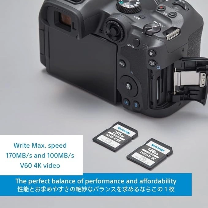 Nextorage 128GB UHS-II V60 SDXC Card – 280MB/s Read, 100MB/s Write