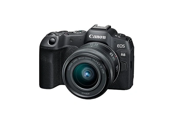 canon Canon EOS R8 Full-Frame Mirrorless Camera, RF24-50mm F4.5-6.3 is STM with 24.2 MP, 4K Video, DIGIC X Image Processor-Black