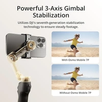 DJI Osmo Mobile 7P Gimbal Stabilizer for iPhone, Android, Native Tracking, Lighting,3-Axis Phone Gimbal,One-Tap Edit, Built-in Extension Rod & Tripod,Phone Charging, Vlogging Stabilizer YouTube Video