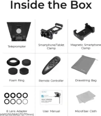 DIGITEK DTP-008 8” Teleprompter for Smartphone & DSLR Supports w/Remote Control APP Compatible Camera Rig