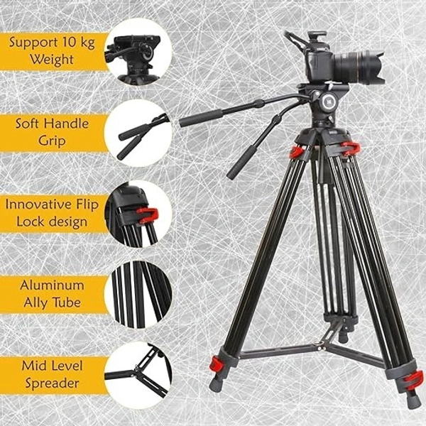 KODAK Kodak T550 Pro 185cm Three Section Support Tripod (Black)