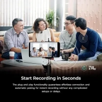 Digitek® (DWM-111 4 Channel Wireless Microphone System, 360° Ultra Voice Capture & 2.4GHz, Plug & Play, 50m Range, Noise Reduction, Use with DSLR, Smartphone & Laptops, for Podcast, Vlog & Videoshoot