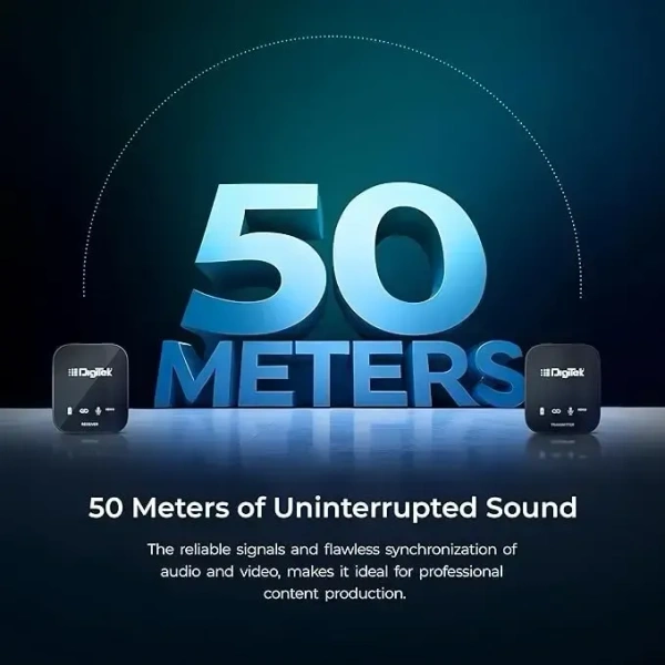 Digitek® (DWM-111 4 Channel Wireless Microphone System, 360° Ultra Voice Capture & 2.4GHz, Plug & Play, 50m Range, Noise Reduction, Use with DSLR, Smartphone & Laptops, for Podcast, Vlog & Videoshoot