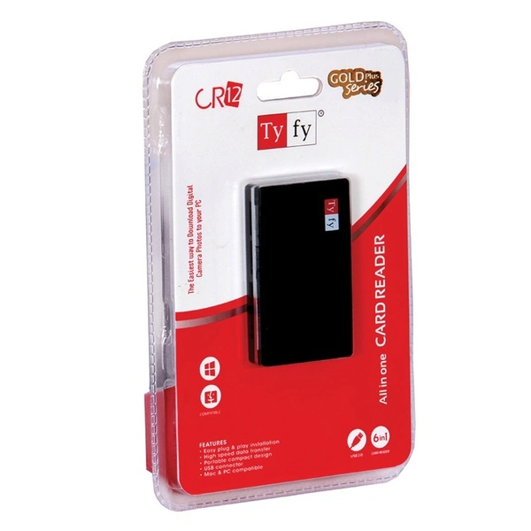 TYFY CR12 Card Reader USB .0 USB Ports and All in one Card Reader, USB 2.0, for Pen Drives/Cameras/Mobiles/PC/Laptop/Notebook/Tablet, Docking Station, MS/MS Pro/SD/Micro SD Support.