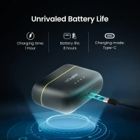 Digitek® (DWM-103 Wireless Microphone System with ANC Noise Reduction & 8Hrs Battery Life, 30m Range, High Fidelity, Dual Connector to Work with Android & iOS Devices for Seamless Audio Recordings