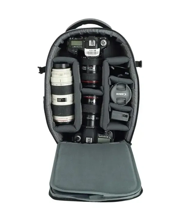 MOBIUS Clicker Backpack 100% Waterproof DSLR Backpack Camera Bag with Rain Cover DSLR Camera with Lens 18-135mm Lens -3 Nos Ef 70 200 50mm 85mm laptop Flash Charger and Monopod