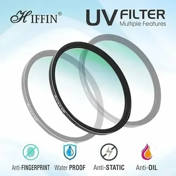 HIFFIN PRO Concept 55mm MC UV Protection Filter, 18 Multi-Layer Coated HD/Waterproof/Scratch Resistant UV Filter with Nanotech Coating, Ultra-Slim UV Filter for 55mm Camera Lens