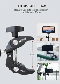 Jmary SR-56 Super Clamp Camera Bike Motorcycle Mount, Handlebar Tube Bar Holder Attach Clip 360 Magic Arm