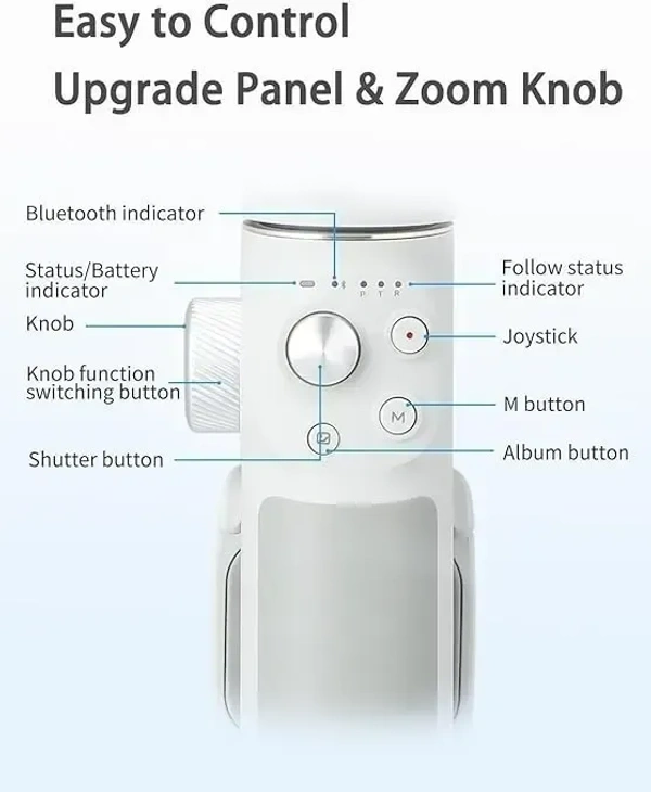 FeiyuTech VB4 [Official] 3-Axis Smartphone Gimbal Stabilizer,8.4’’Built-in Extendable Pole,Face/Object AI Tracking,fits iPhone14 13 pro/max Samsung Android Phone YouTube INS TikTok,Max 260g