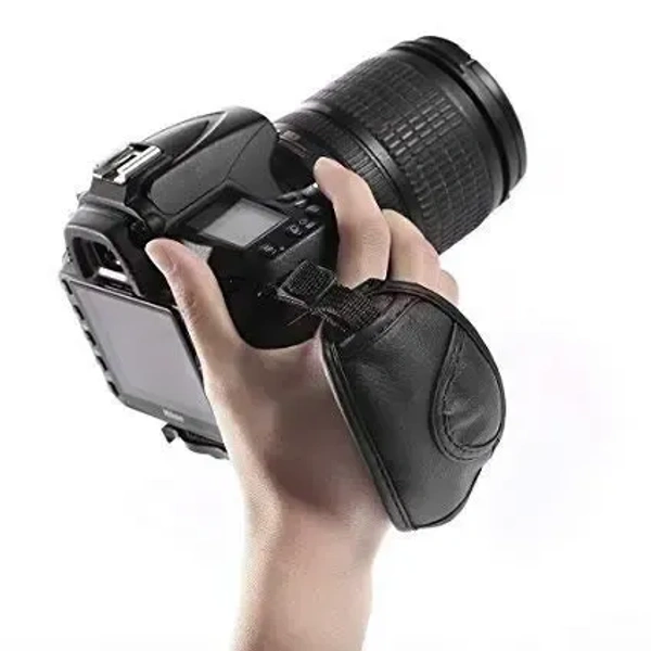 HIFFIN PU Leather Adjustable Hand Grip Wrist Strap for DSLR Camera