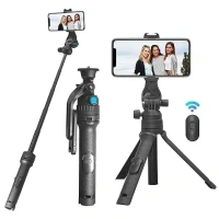 HIFFIN HTR-34 Selfie Stick Tripod, 29” Professional Tripod with Wireless Remote, Portable Travel Tripod Stand Compatible with Smartphones & Cameras for Vlogging/Video Recording/Live Streaming