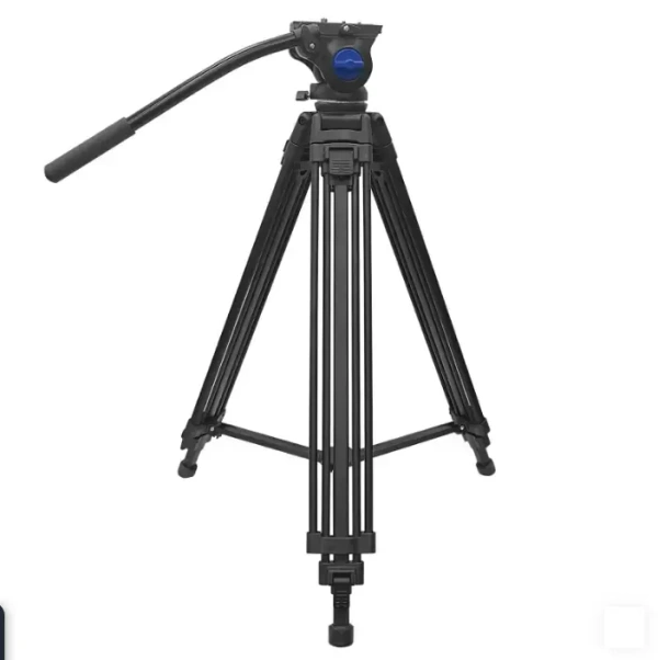 HIFFIN HTR-580 (160 Cm) Professional Heavy-Duty Tripod, with Adjustable Fluid Pan Head, for Digital Video Cameras, Max Operating Height: 160 Cm, Max Load Upto: 10 kgs (Black)