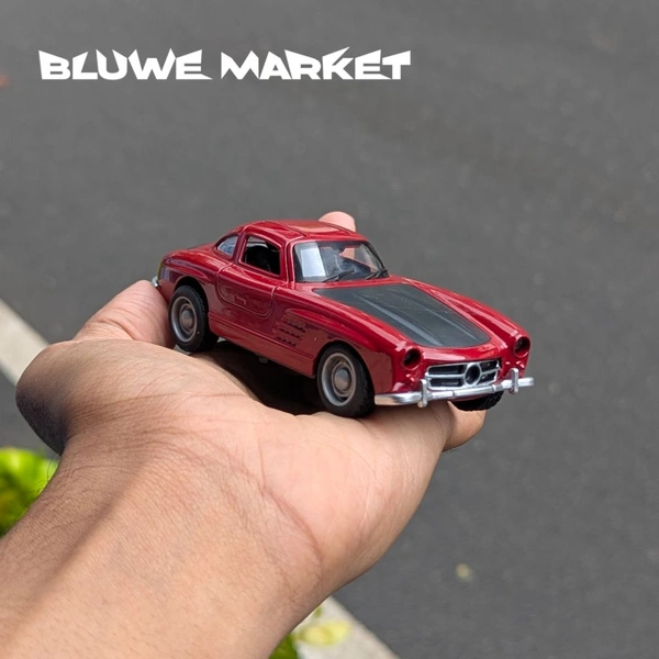 Mercedes Benz 300 Sl Coupe Vintage Diecast Metal Car - Maroon