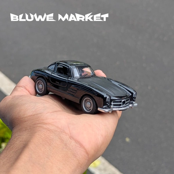Mercedes Benz 300 Sl Coupe Vintage Diecast Metal Car - Black