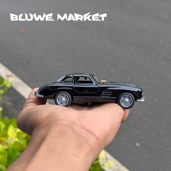 Mercedes Benz 300 Sl Coupe Vintage Diecast Metal Car - Black