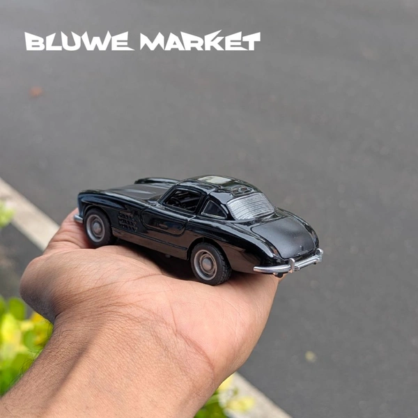 Mercedes Benz 300 Sl Coupe Vintage Diecast Metal Car - Black