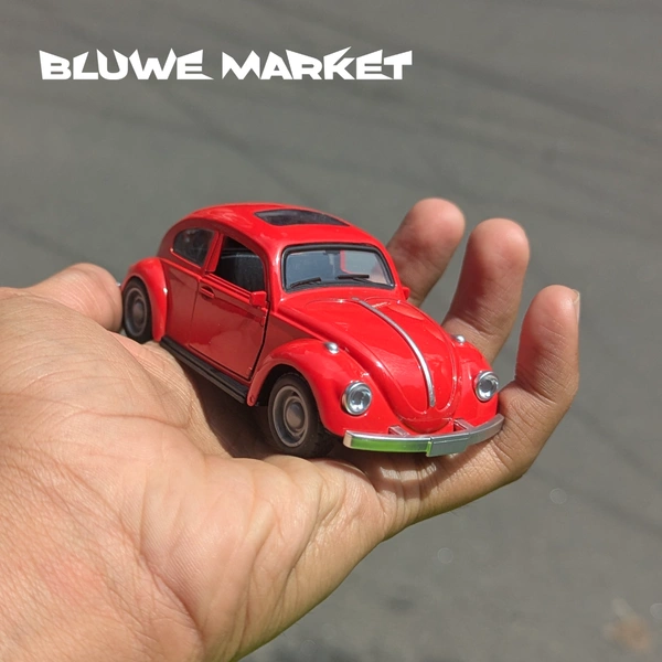 Beetle Red Metal 1/36 Scale Vintage Diecast Car 
