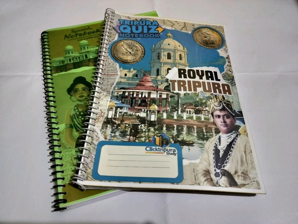 Set Of 2 Notebook (With Special Theme Of Royal Tripura & My Tripura MY Pride), Spiral Binding,A4 Size, 200 Pages, Free Question Sets With OMR Sheet, Get A Chance To Win Prize & Certificates - 2, A4 Size