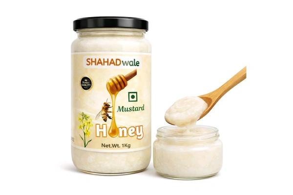 SHAHADWALE Natural Mustard Honey | Raw Sarson Honey from Rajasthan | Unprocessed & Pure - 1kg