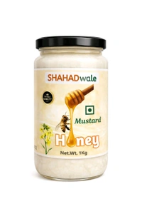 SHAHADWALE Natural Mustard Honey | Raw Sarson Honey from Rajasthan | Unprocessed & Pure - 1kg