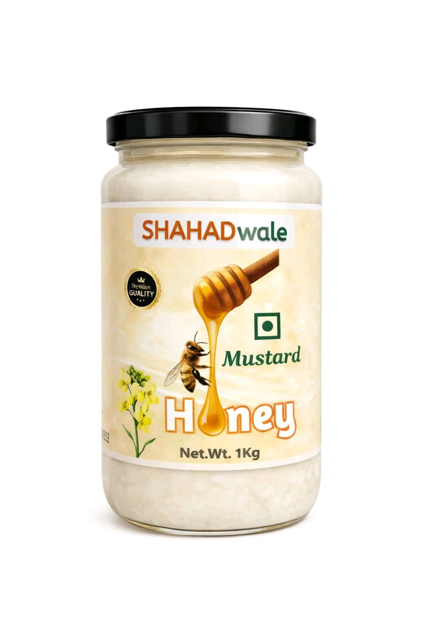 SHAHADWALE Natural Mustard Honey | Raw Sarson Honey from Rajasthan | Unprocessed & Pure - 1kg