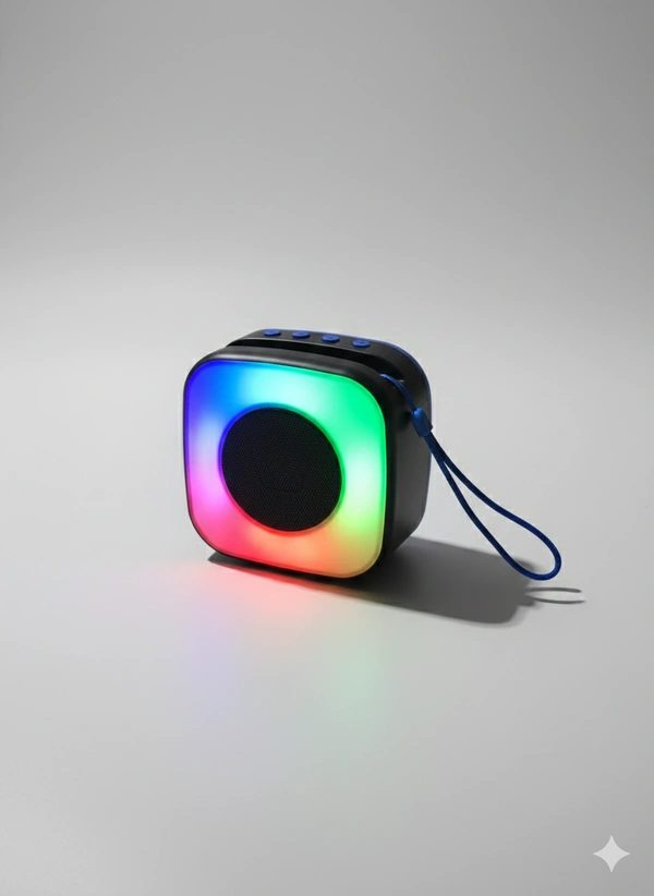 Generic DH-1308 Compact Outdoor Wireless Speaker – Dynamic Bass & Colorful LED Lighting